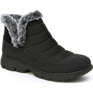 JBU by Jambu Granite Boots Quilted Faux Fur Slip On Booties Black Size 10 NEW